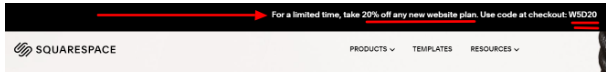 20% OFF On Squarespace Website Plans
